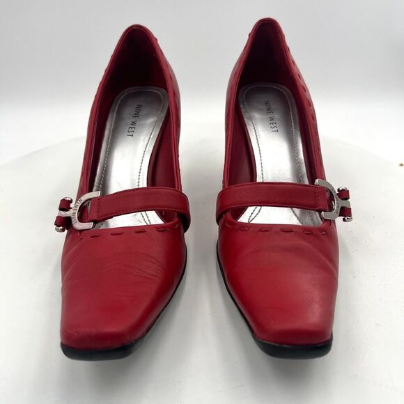 Nine West CosaBella Pumps Red With Designer Heels Size 8 D 78 - Picture 9 of 12
